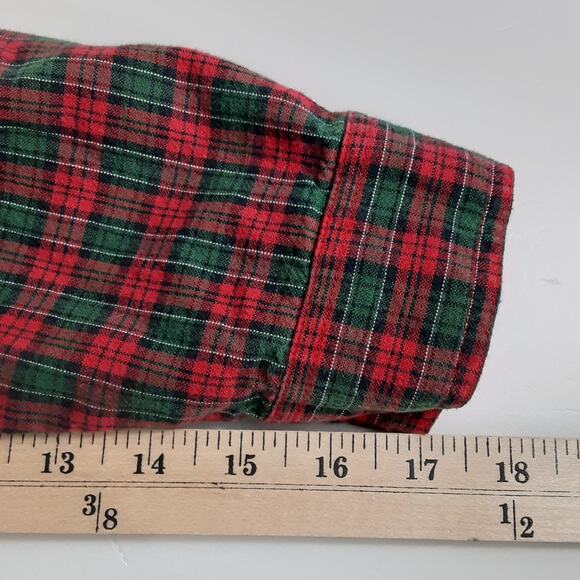 Vintage 90s Santa Claus Embroidered Button Up Shirt Red Plaid Christmas Womens L - Picture 12 of 12